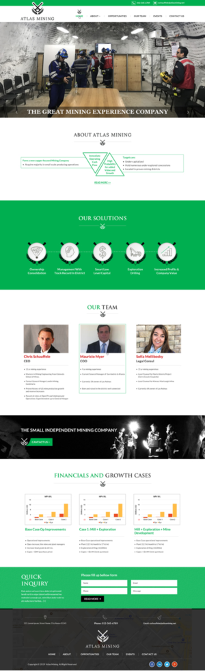 Diseño Web por Infinitive Technology para Atlas Mining | Diseño: #21027708