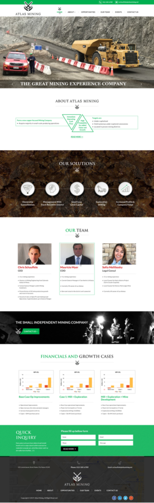 Diseño Web por Infinitive Technology para Atlas Mining | Diseño: #21027720