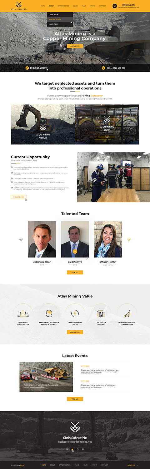 Web Design by Ved Web Services for Atlas Mining | Design #21030830