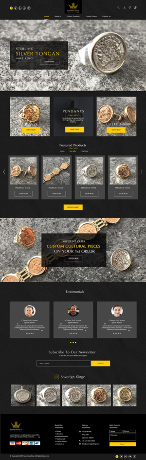 Sovereign Kingz - Sovereign rings, pendants & custom cultural pieces | Web Design par bdesigner9