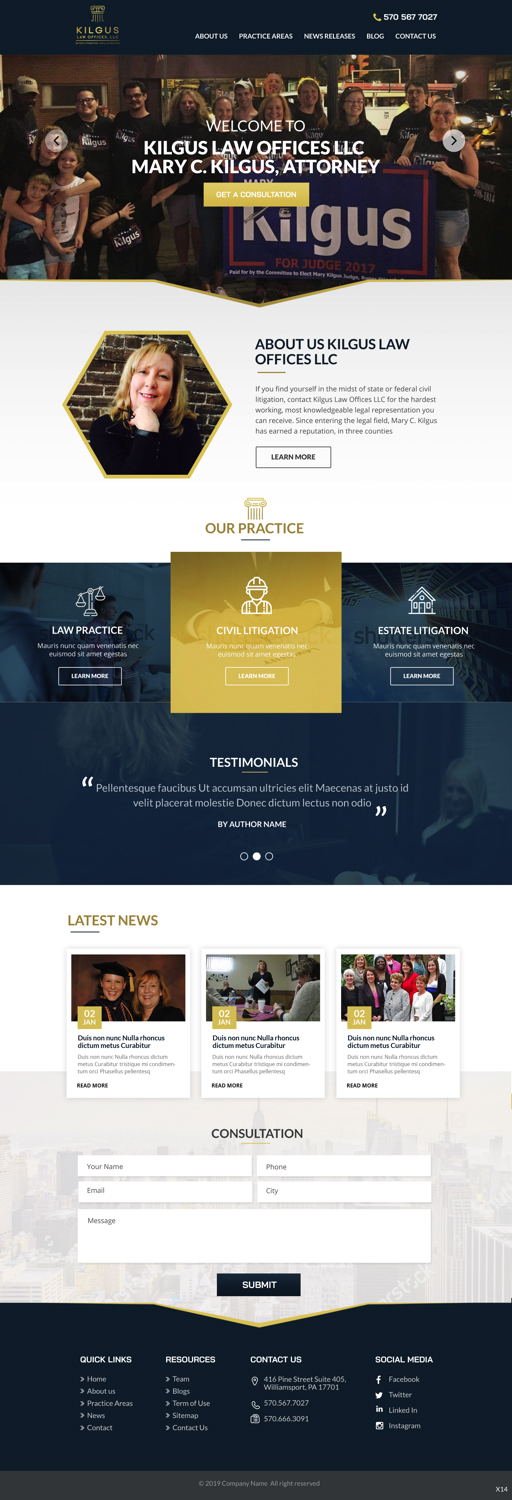 Web Design by pb for Kilgus Law Offices LLC | Design #21038700