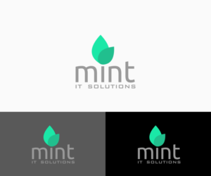 Primary text: mint Secondary text: IT SOLUTIONS | Logo Design by B8