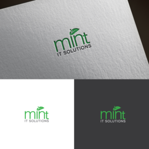 Primary text: mint Secondary text: IT SOLUTIONS | Logo Design by sankar999