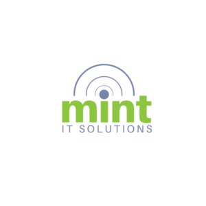 Primary text: mint Secondary text: IT SOLUTIONS | Logo Design by rozT
