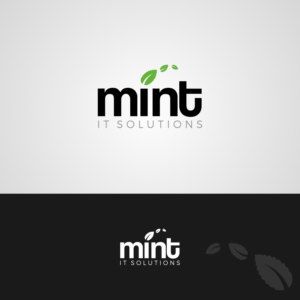 Primary text: mint Secondary text: IT SOLUTIONS | Logo Design by GVisions