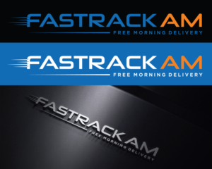 Main Logo: FASTRACK AM, Tag Line "Free Morning Delivery"  | Logo Design by Atec