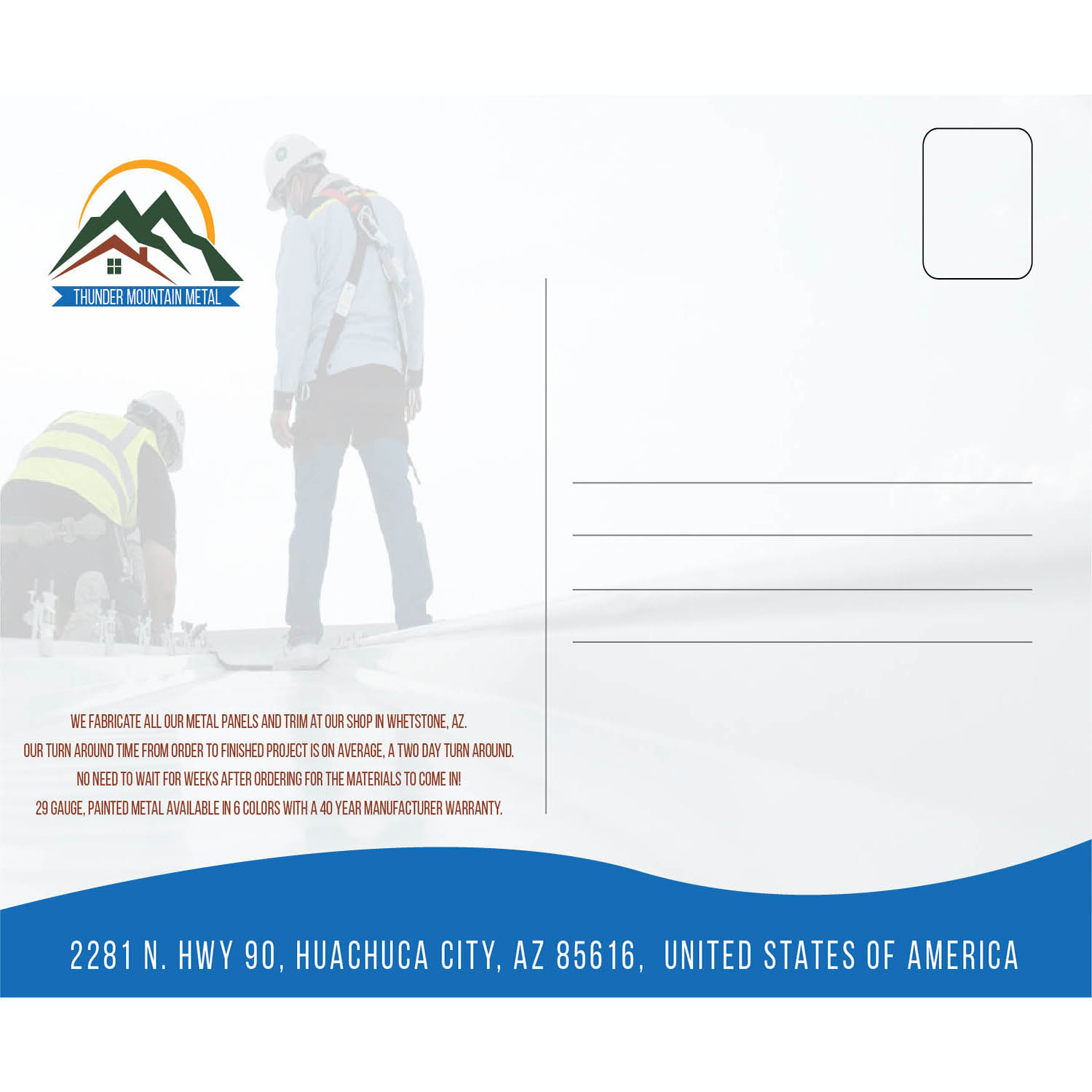 Postcard Design by kaja4good for Thunder Mountain Metal | Design #21044391