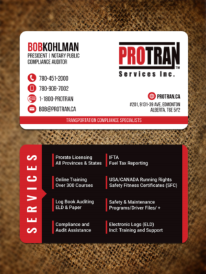business card for trucking industry consulting firm | Business Card Design by JK18