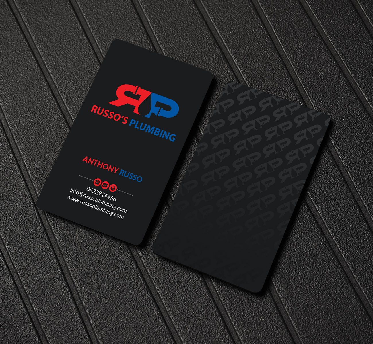 Business Card Design by Creations Box 2015 for Russo's Plumbing  | Design #21117791