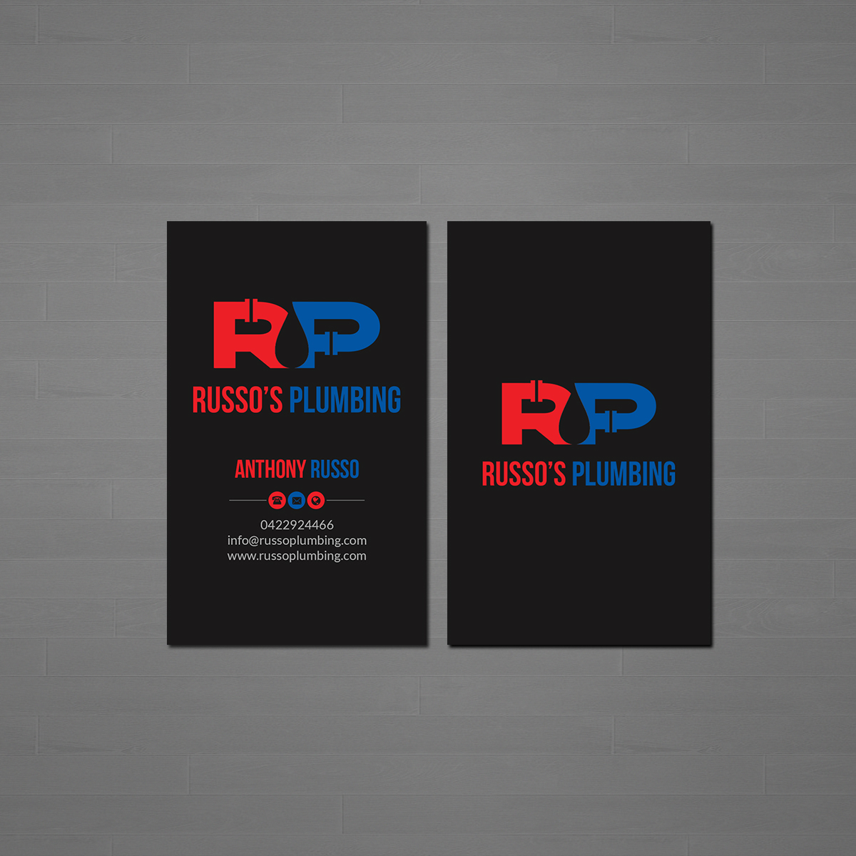 Business Card Design by Creations Box 2015 for Russo's Plumbing  | Design #21117836