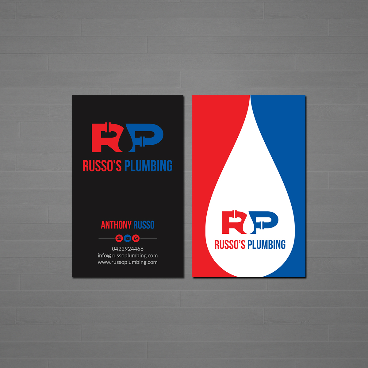 Business Card Design by Creations Box 2015 for Russo's Plumbing  | Design #21117837