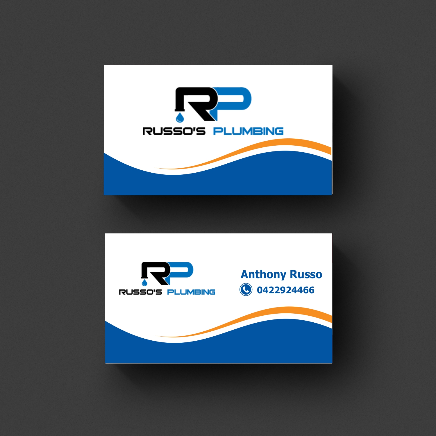 Business Card Design by Larisso for Russo's Plumbing  | Design #21052545