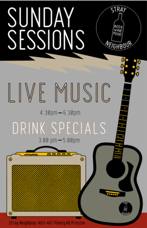 Event Poster for Bar Sunday Live Music and Happy Hour | Design de Flyer par JLAGO