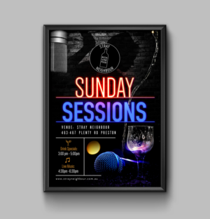 Event Poster for Bar Sunday Live Music and Happy Hour | Design de Flyer par SAI DESIGNS