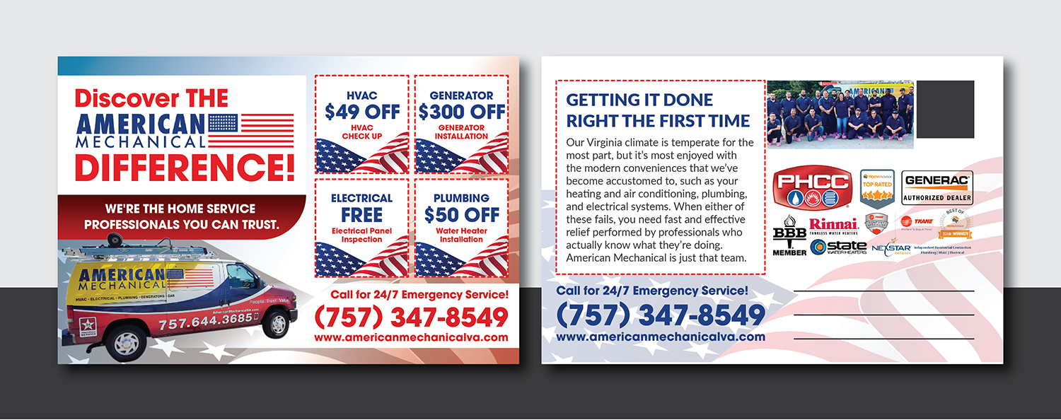 Diseño de Flyer por Deziners Zone para American Mechanical | Diseño #21078400