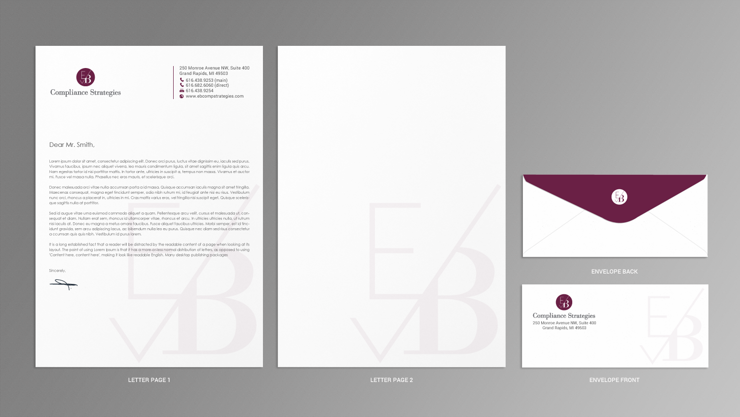Stationery Design by chandrayaan.creative for EB Compliance Strategies, LLC | Design #21095832