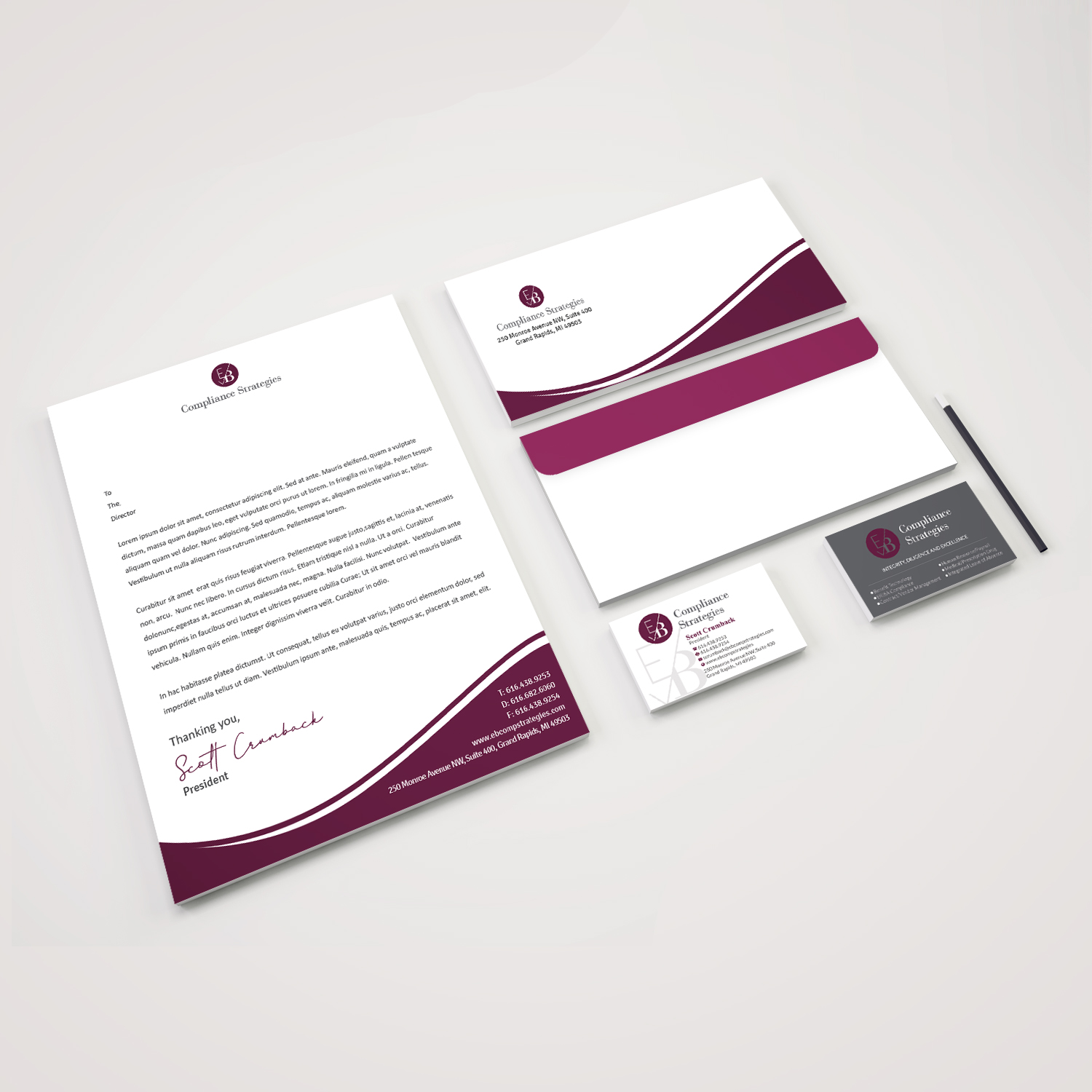 Stationery Design by Creative Jiniya for EB Compliance Strategies, LLC | Design #21105095