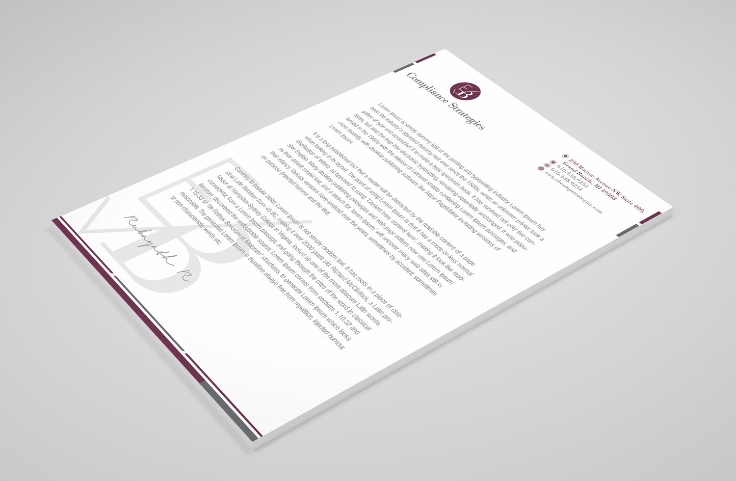 Stationery Design by Petter Goms for EB Compliance Strategies, LLC | Design #21078950