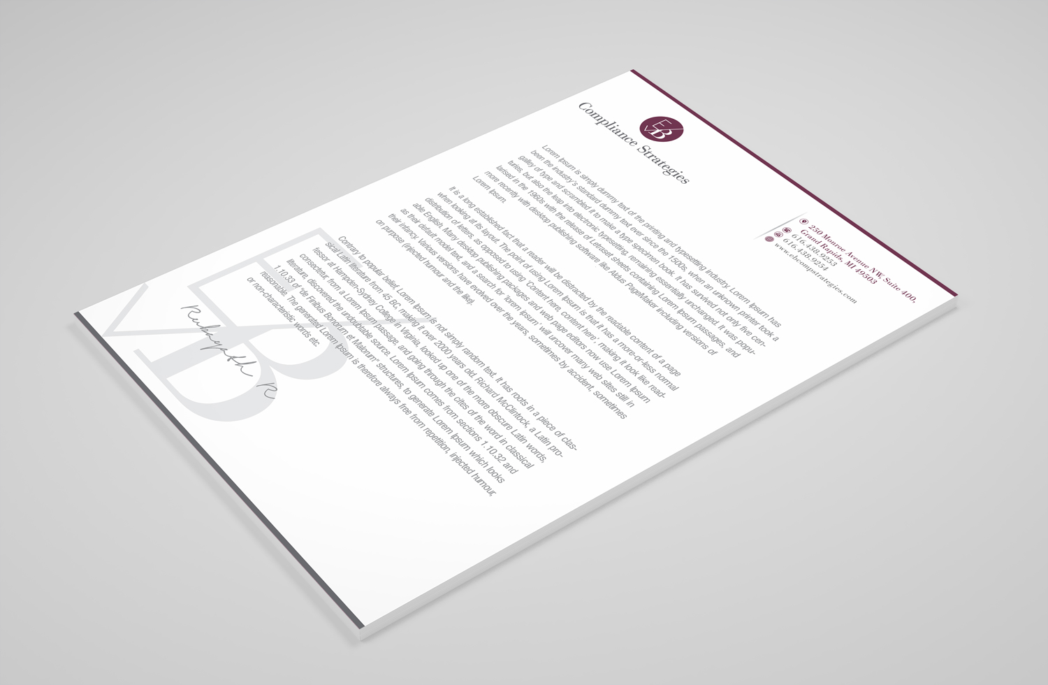 Diseño de Papelería por Petter Goms para EB Compliance Strategies, LLC | Diseño #21078964