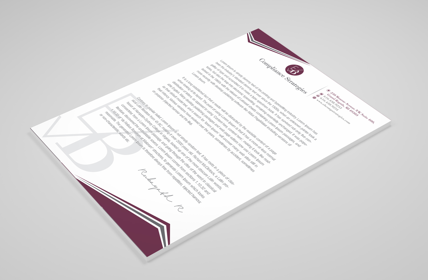 Stationery Design by Petter Goms for EB Compliance Strategies, LLC | Design #21079059