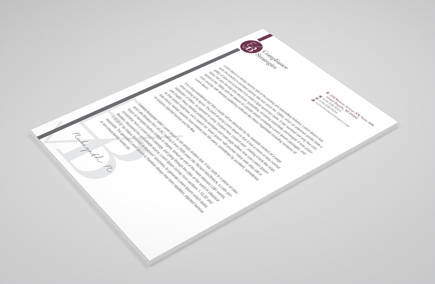Stationery Design by Petter Goms for EB Compliance Strategies, LLC | Design #21079143