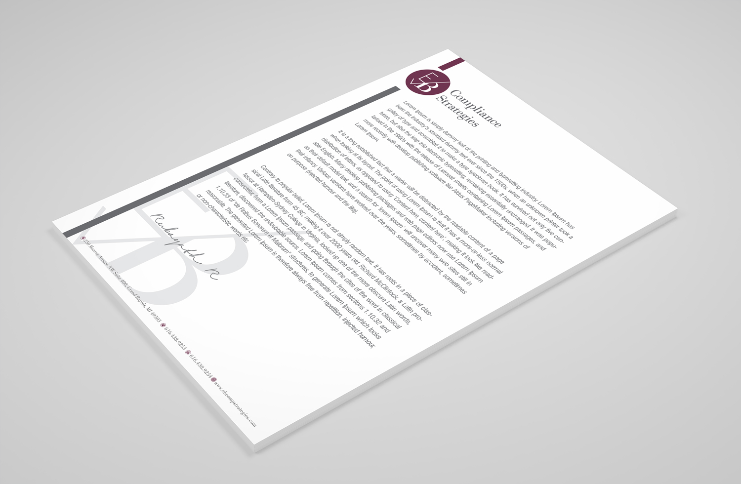 Stationery Design by Petter Goms for EB Compliance Strategies, LLC | Design #21080348