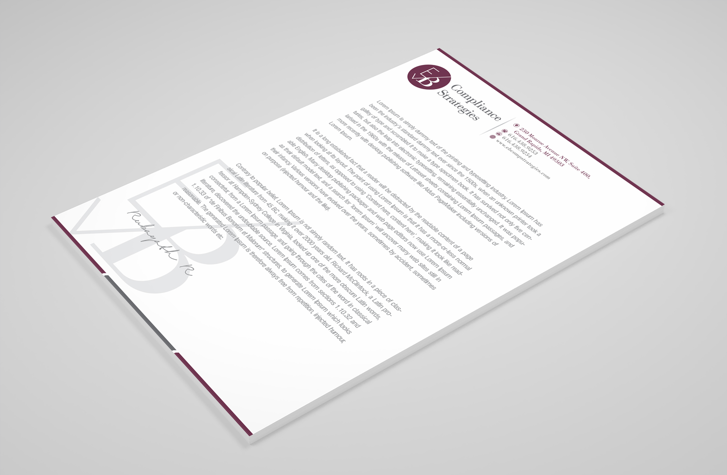 Stationery Design by Petter Goms for EB Compliance Strategies, LLC | Design #21087263