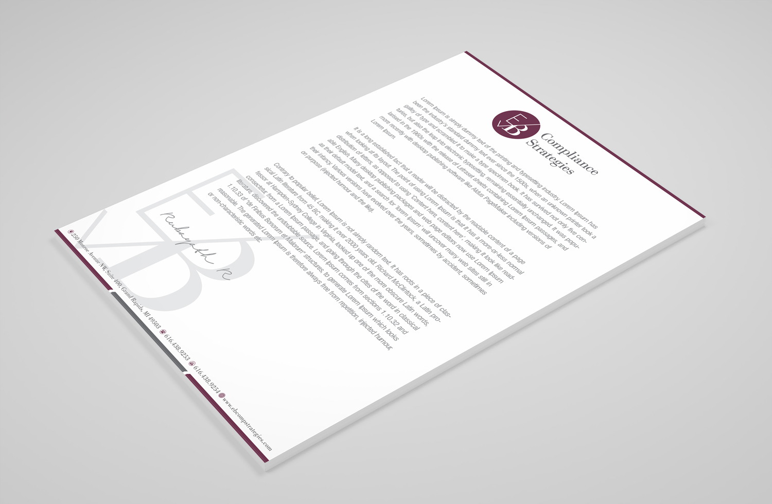 Stationery Design by Petter Goms for EB Compliance Strategies, LLC | Design #21087275