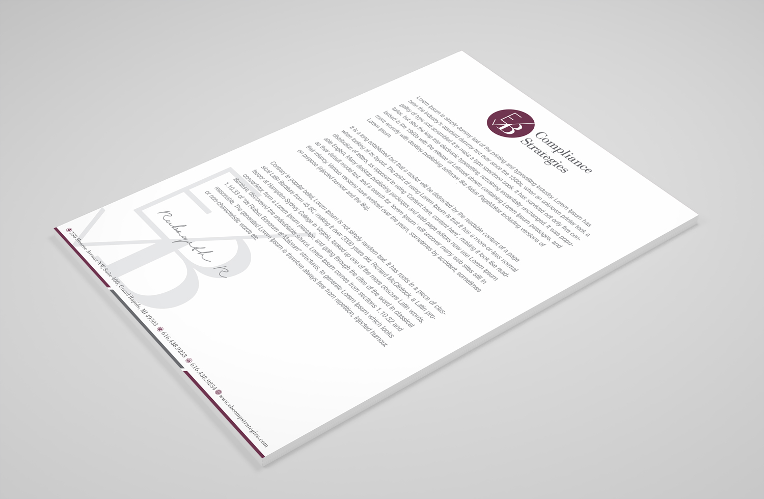 Stationery Design by Petter Goms for EB Compliance Strategies, LLC | Design #21087301