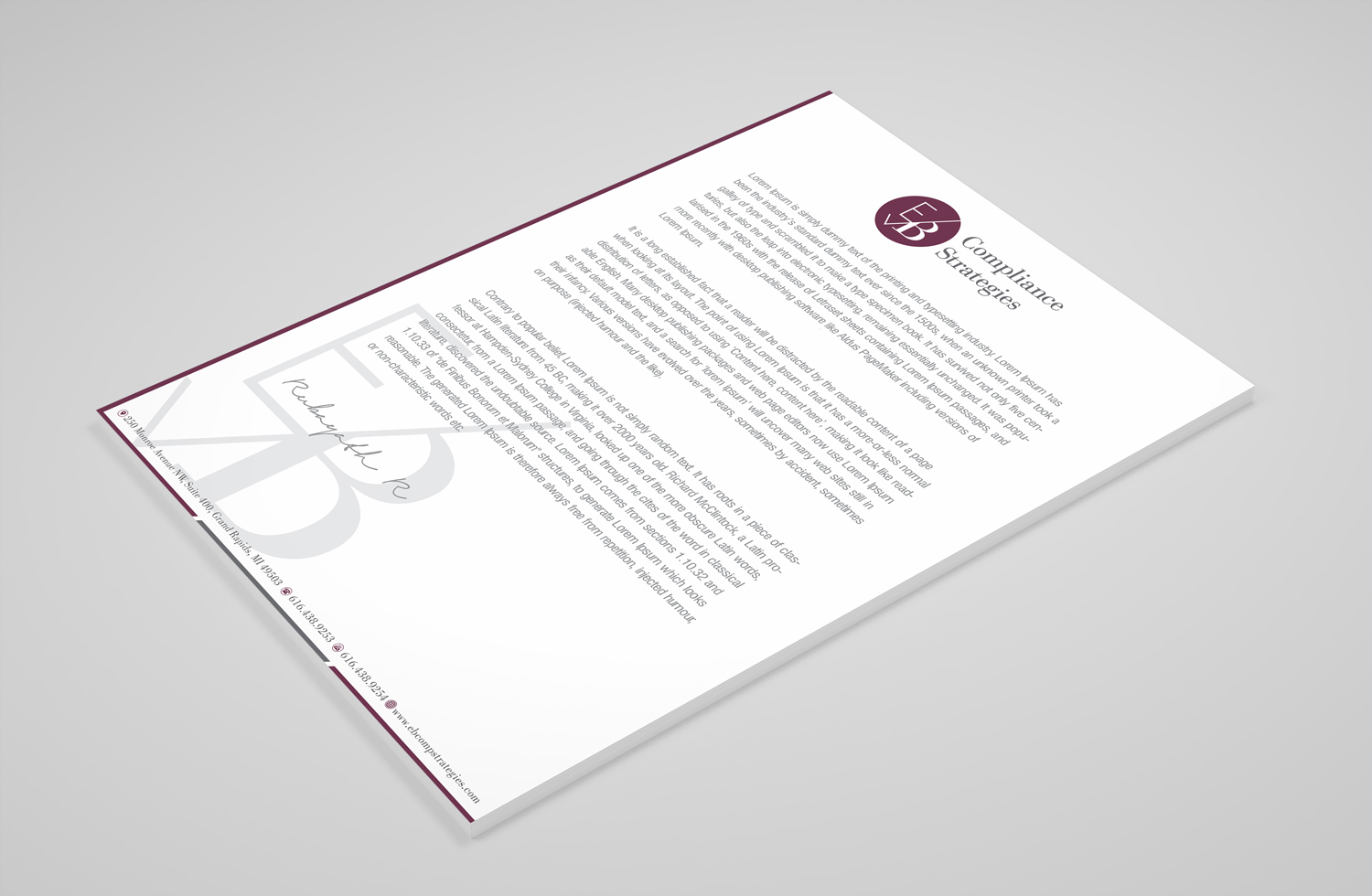 Stationery Design by Petter Goms for EB Compliance Strategies, LLC | Design #21087321