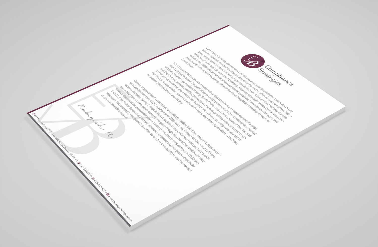 Stationery Design by Petter Goms for EB Compliance Strategies, LLC | Design #21087361