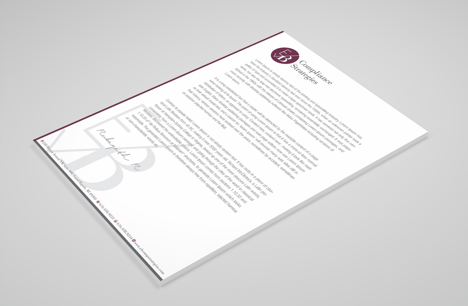 Stationery Design by Petter Goms for EB Compliance Strategies, LLC | Design #21087362