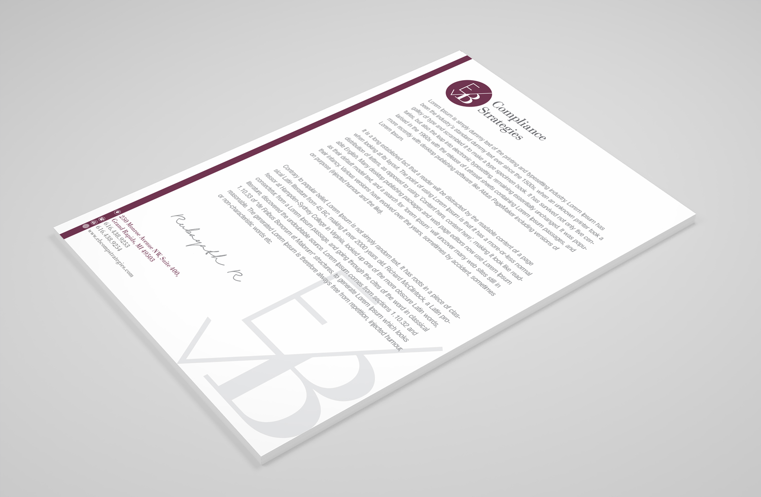 Stationery Design by Petter Goms for EB Compliance Strategies, LLC | Design #21087394