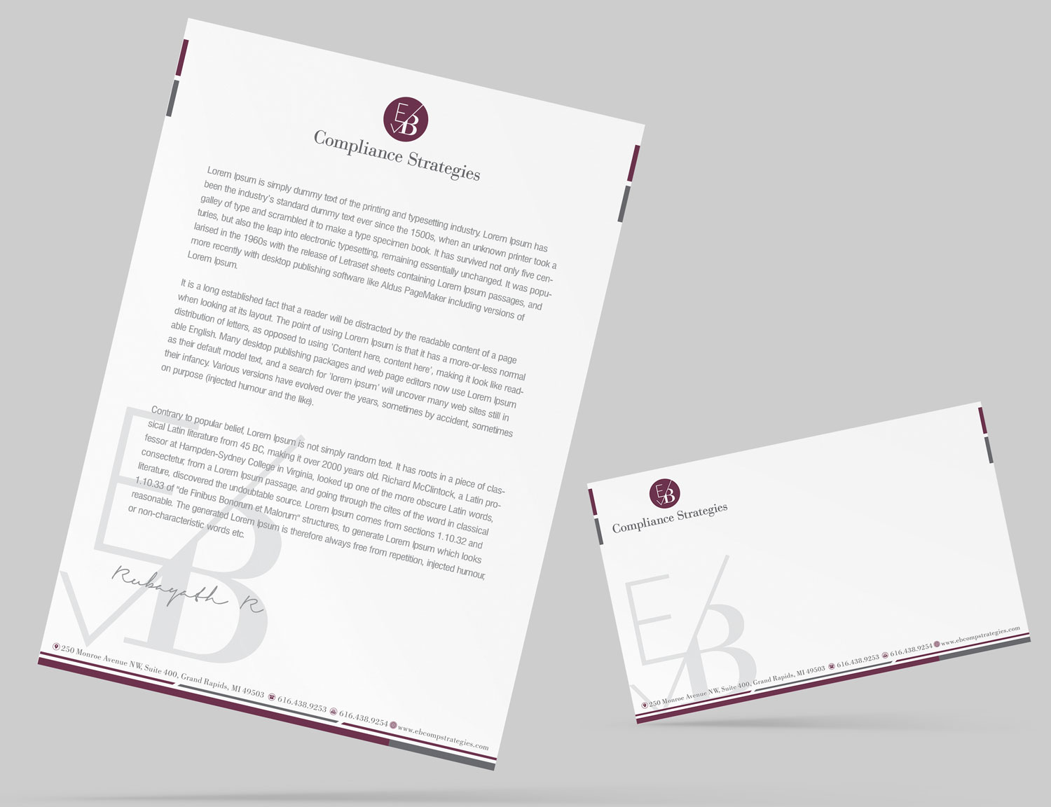 Stationery Design by Petter Goms for EB Compliance Strategies, LLC | Design: #21096736