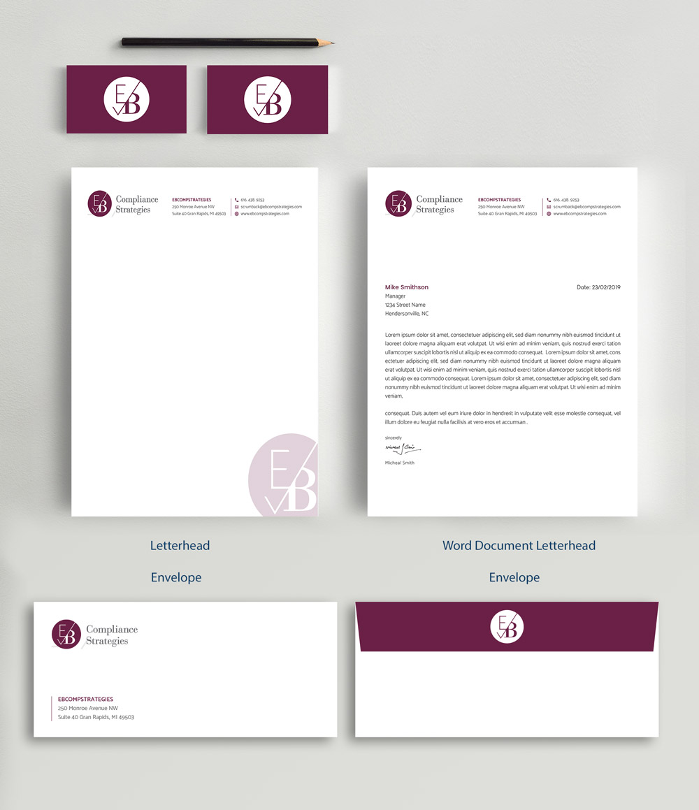 Stationery Design by alex_etel for EB Compliance Strategies, LLC | Design #21098735