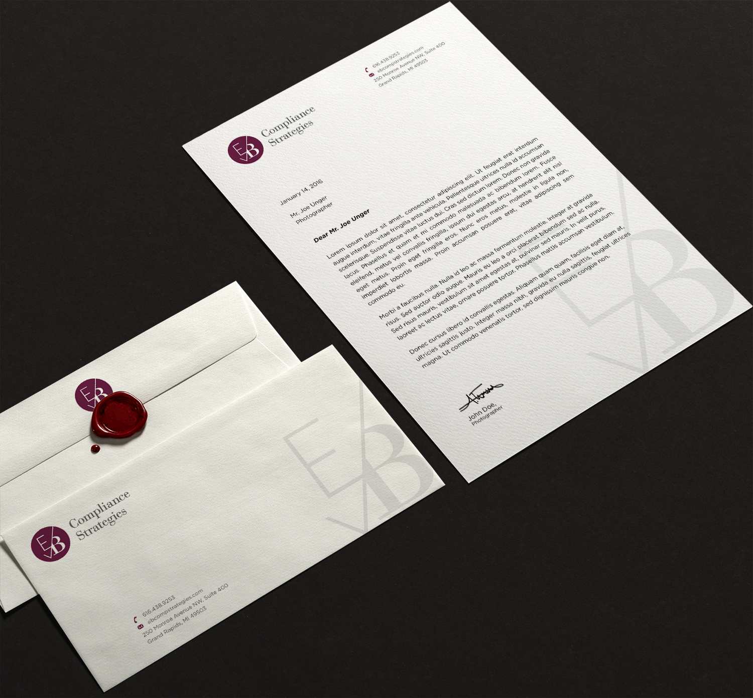 Stationery Design by haru_ichiban for EB Compliance Strategies, LLC | Design #21098500