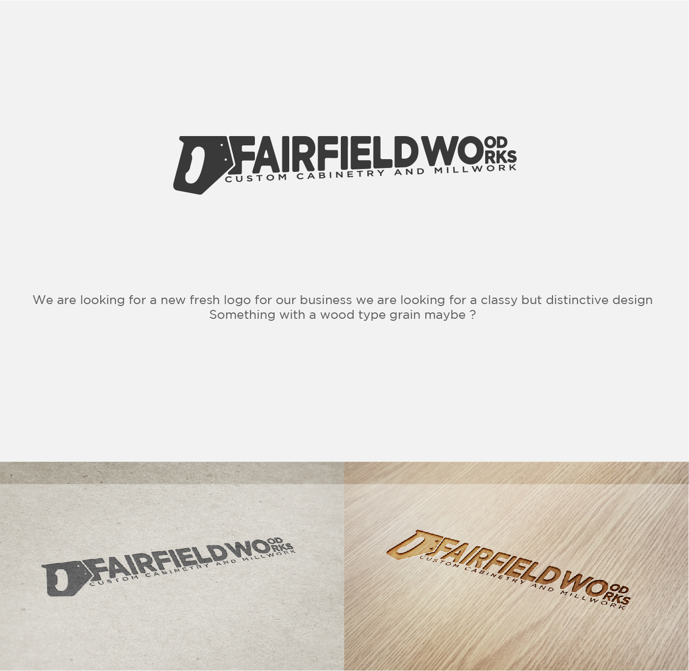 Diseño de Logo por Alex A Lex para Fairfield Woodworks | Diseño #21124031