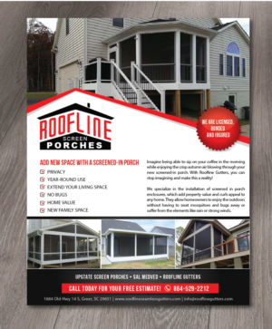 Roofline screen porch | Flyer Design by alex989