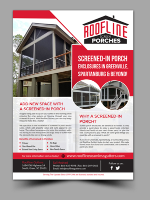 Roofline screen porch | Flyer Design by innovative earth