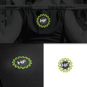 HF ( short for HIIT Fitness) or HIIT with a tire or Gear/cogwheel around the letters, or next to letters.  | Logo Design by voltart