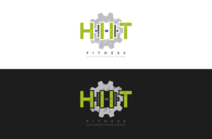 HF ( short for HIIT Fitness) or HIIT with a tire or Gear/cogwheel around the letters, or next to letters.  | Logo-Design von GLDesigns