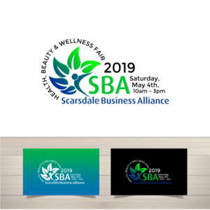 (Scarsdale Business Alliance or SBA) Health, Beauty & Wellness Fair | Logo Design by south door