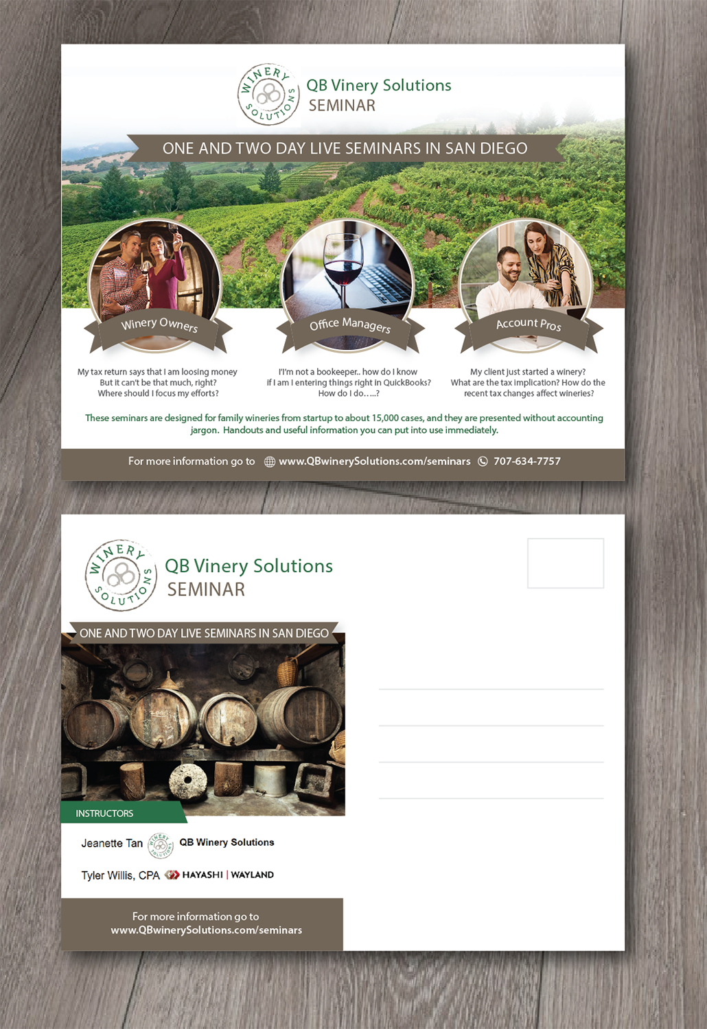 Postcard Design by alex989 for QB Winery Solutions | Design #21094806