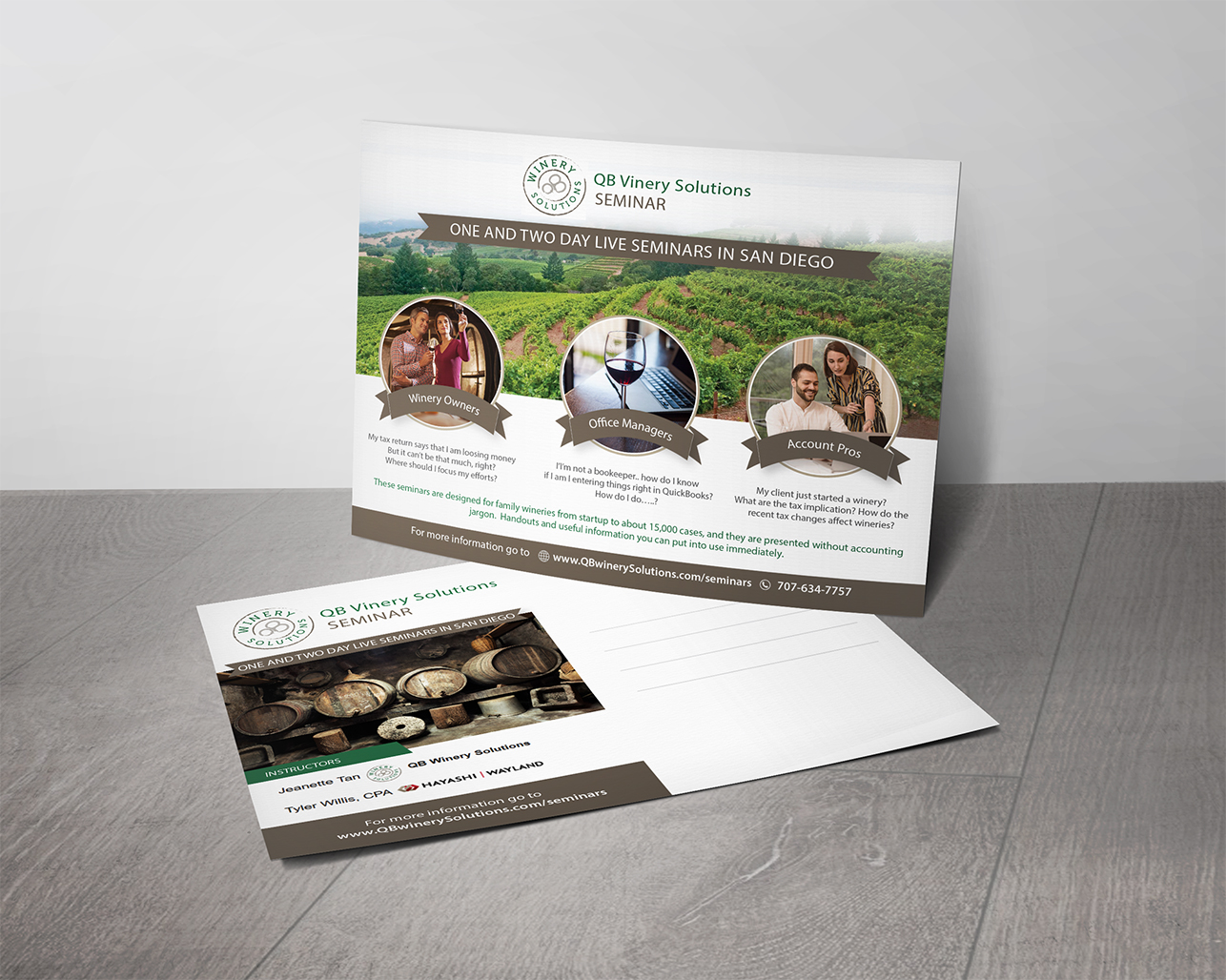 Postcard Design by alex989 for QB Winery Solutions | Design #21094826