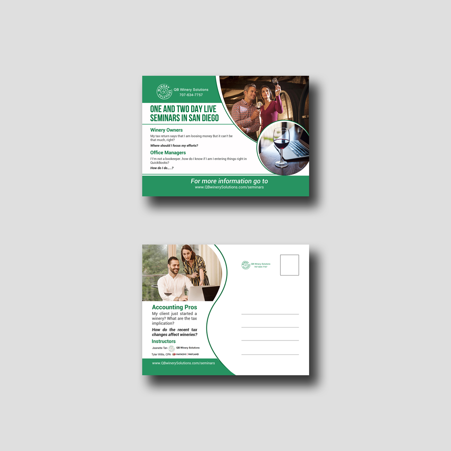 Design de Carte Postale par debdesign pour QB Winery Solutions | Design #21096384