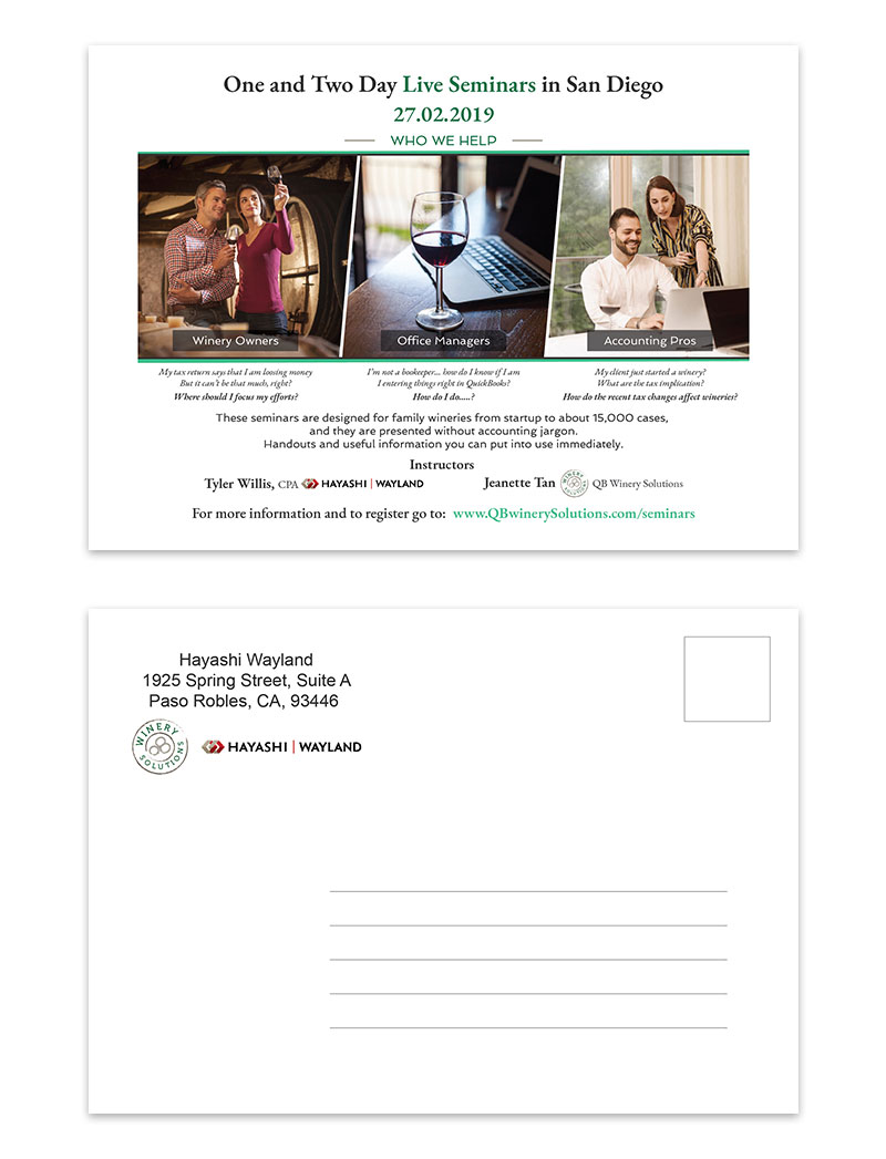 Postcard Design by Anna G. for QB Winery Solutions | Design #21185621