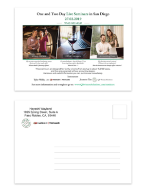 Design de Carte Postale par Anna G. pour QB Winery Solutions | Design : #21185621