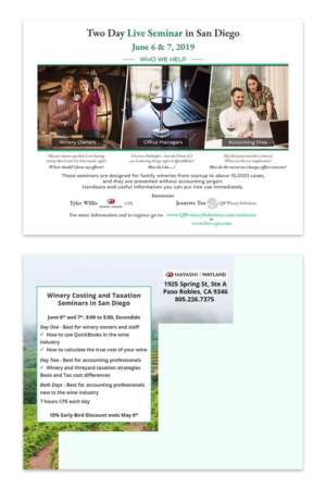Design de Carte Postale par Anna G. pour QB Winery Solutions | Design : #21203229