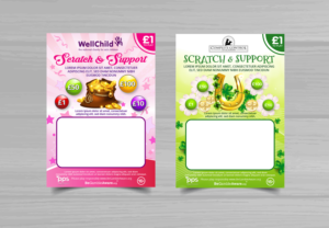 Lottery Scratchcard templates for charities | Postkarten-Design von Pinky 