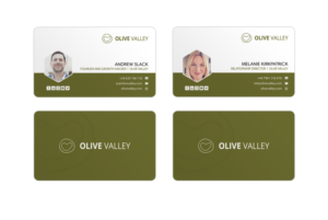 Olive Valley Business Cards For New Startup | Business Card Design by Riz'